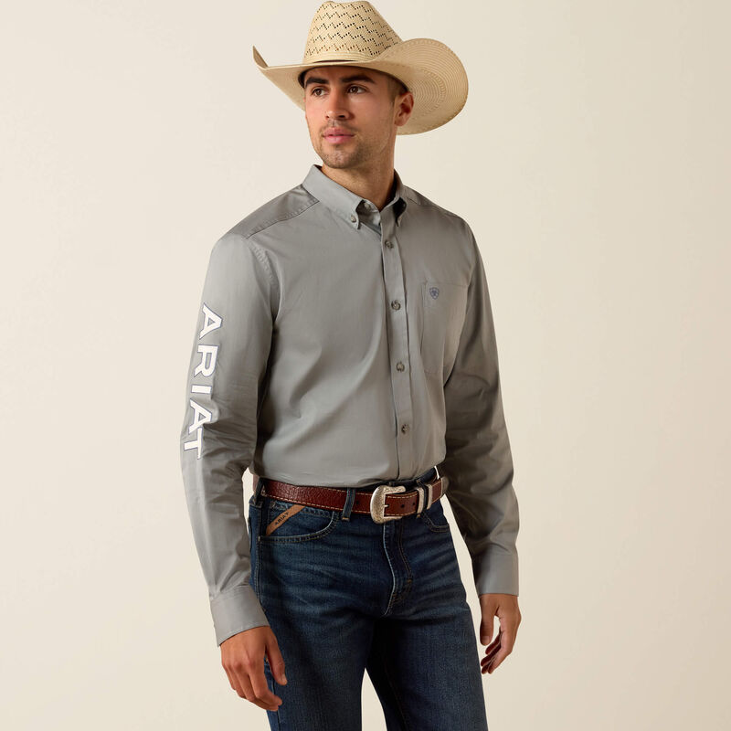 Men's Ariat Team Logo Lightweight Twill Fitted Shirt