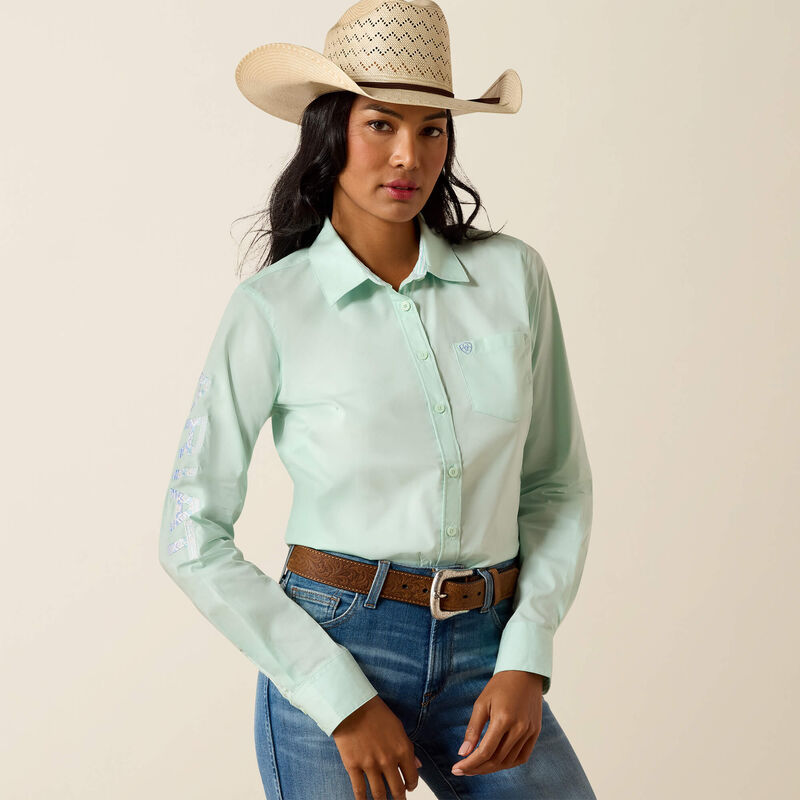 Ariat Women's Team Kirby Solid Long Sleeve Button-Down Stretch Western