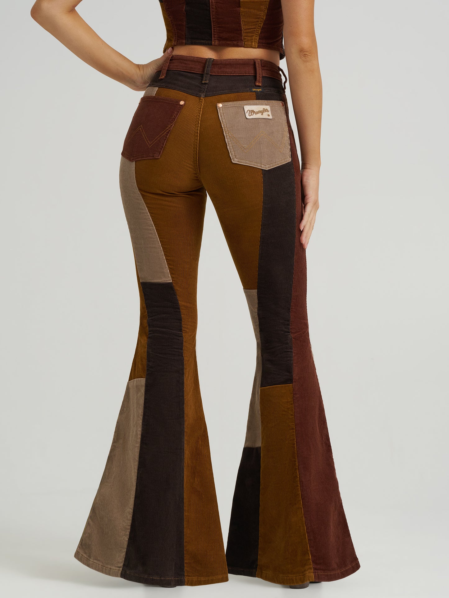 112370628 Women's Lainey Wilson Patchwork Corduroy Bell Jean by Wrangler