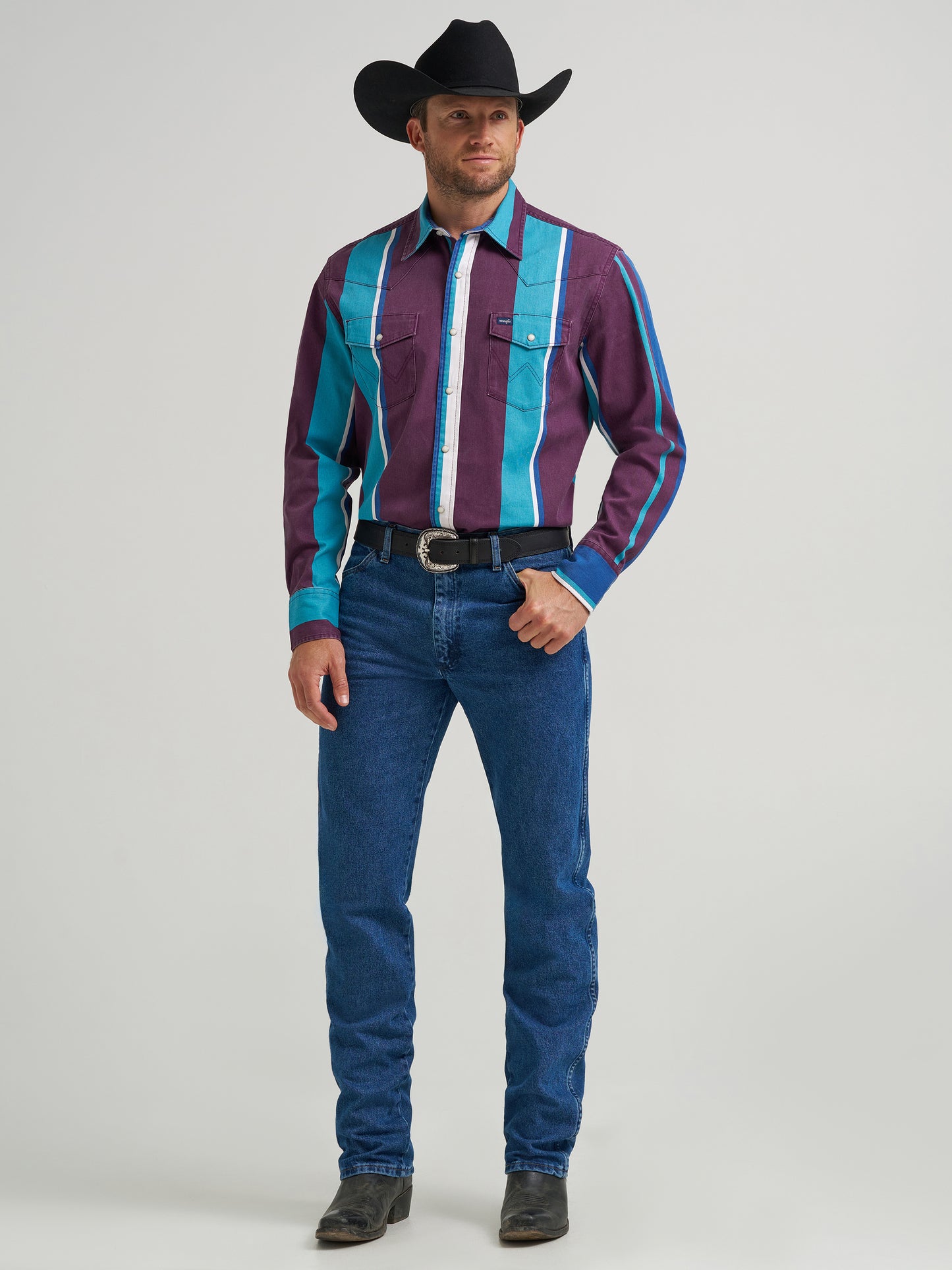 112375225 Men's Brushpopper Long Sleeve Vintage Shirt by Wrangler