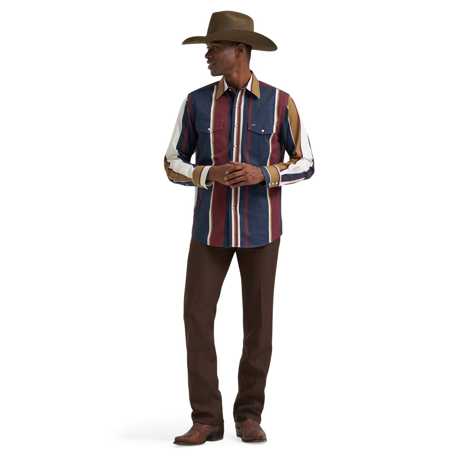 112381998 Men's Vintage inspired Brushpopper Long Sleeve Shirt by Wrangler