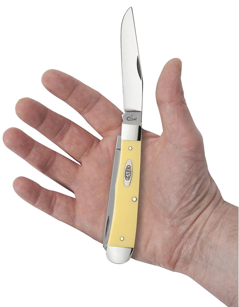 Yellow Synthetic Trapper Pocket Knife by Case