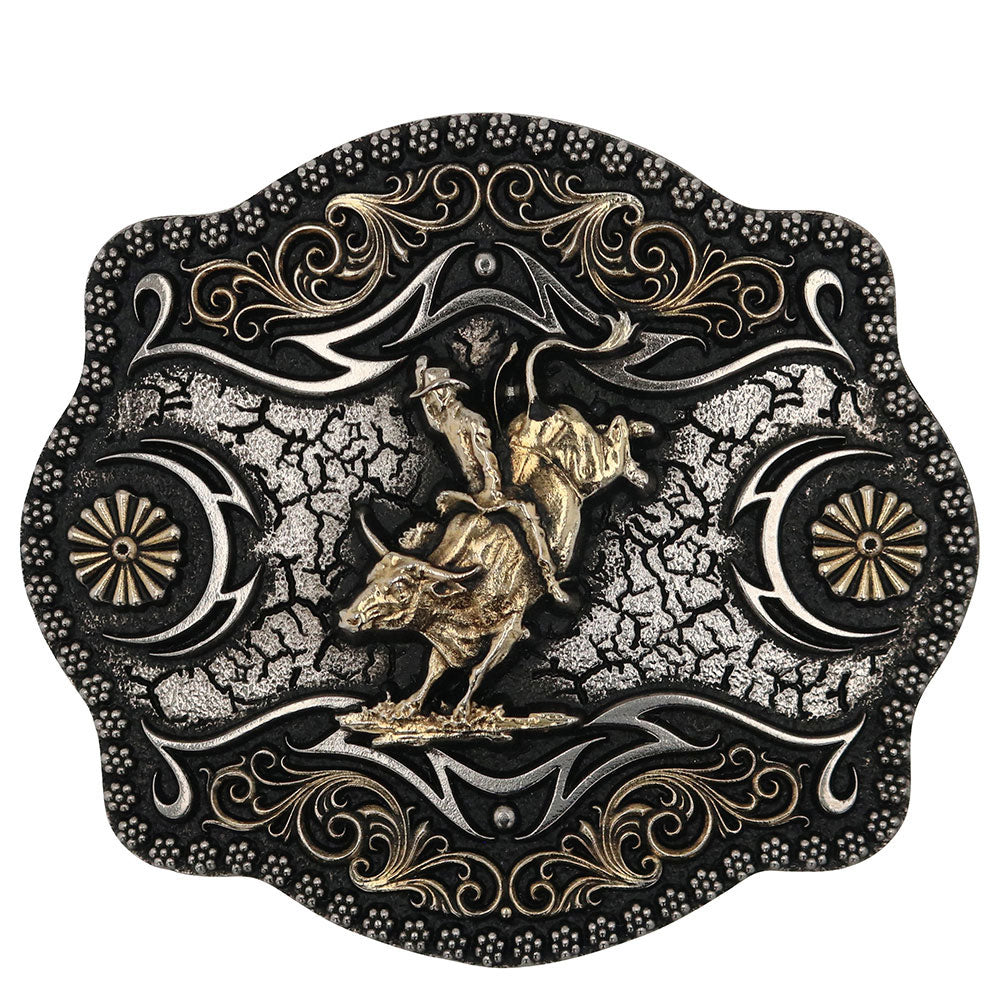 A886 Blaze Bull Rider Attitude Buckle by Montana Silversmiths