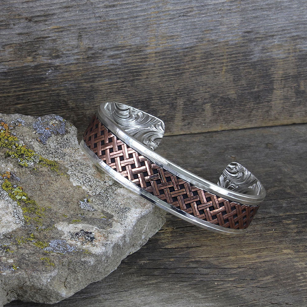 BC3913BRS Classic Legacy Weave Cuff Bracelet by Montana Silversmiths