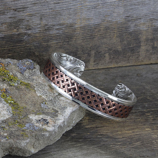 BC3913BRS Classic Legacy Weave Cuff Bracelet by Montana Silversmiths