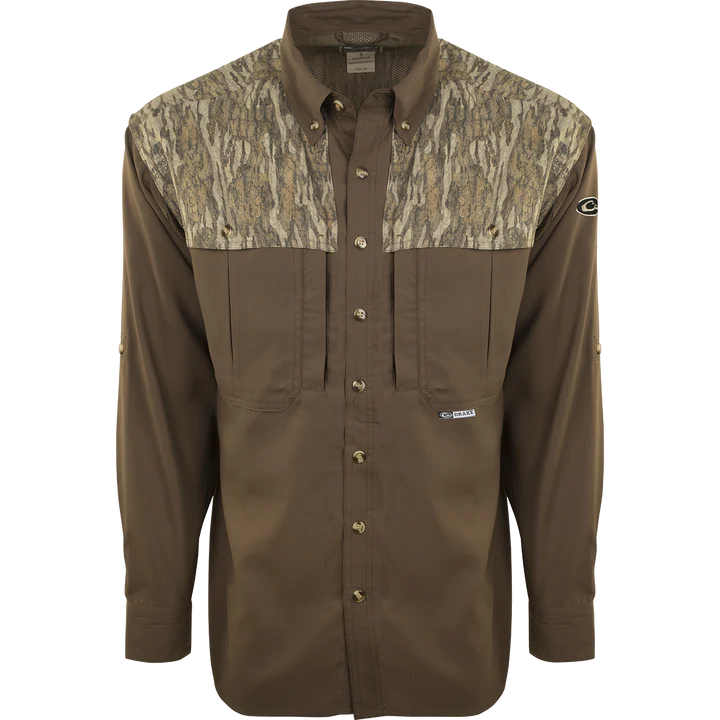 DW7007-006T EST Two-Tone Flyweight Camo Wingshooter Shirt L/S by Drake