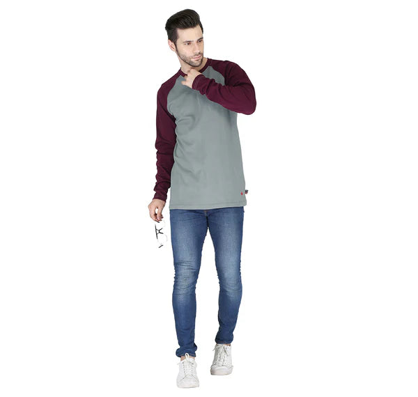 MLFRBBT0021-GRY/BU Men's FR Baseball T-Shirt by Forge