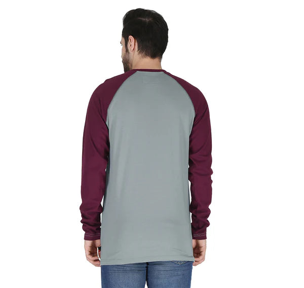 MLFRBBT0021-GRY/BU Men's FR Baseball T-Shirt by Forge