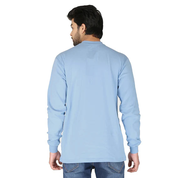 MFRHNLY004-LTBLU Men's Flame Resistant Henley T-Shirt by Forge