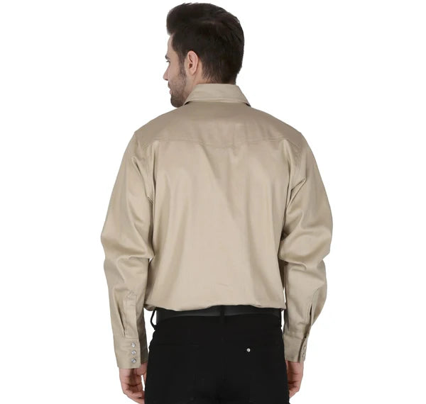 MFRSLD-002 STONE Men's Flame Resistant Snap Shirt by Forge