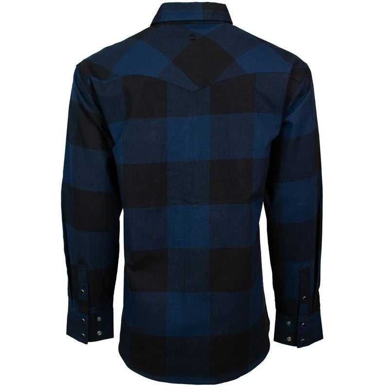 HF1002NVBK Men's Flannel Long Sleeve Snap by Hooey