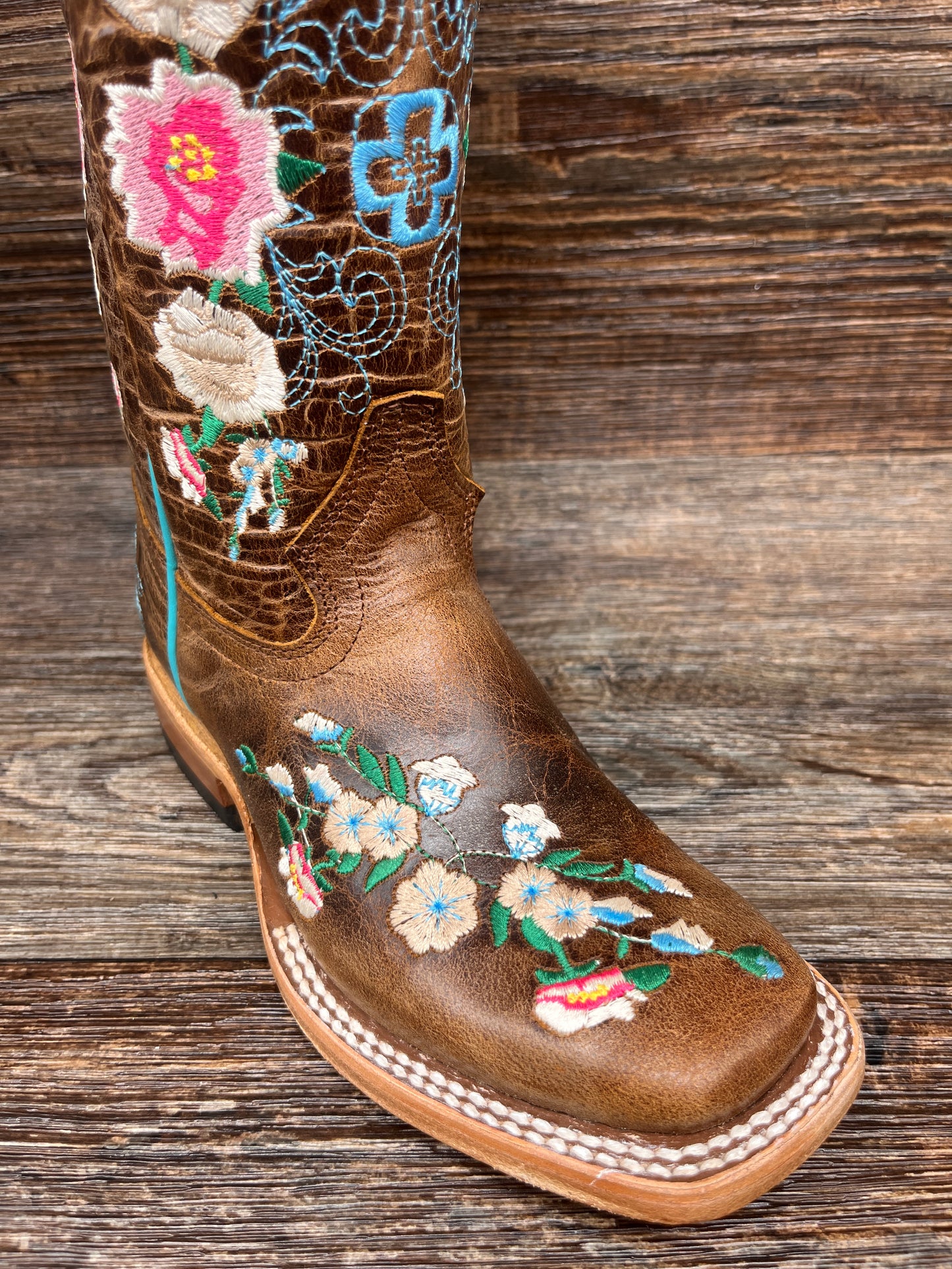 MK9012 Kid's Honey Bunch Square Toe Western Boot by Macie Bean