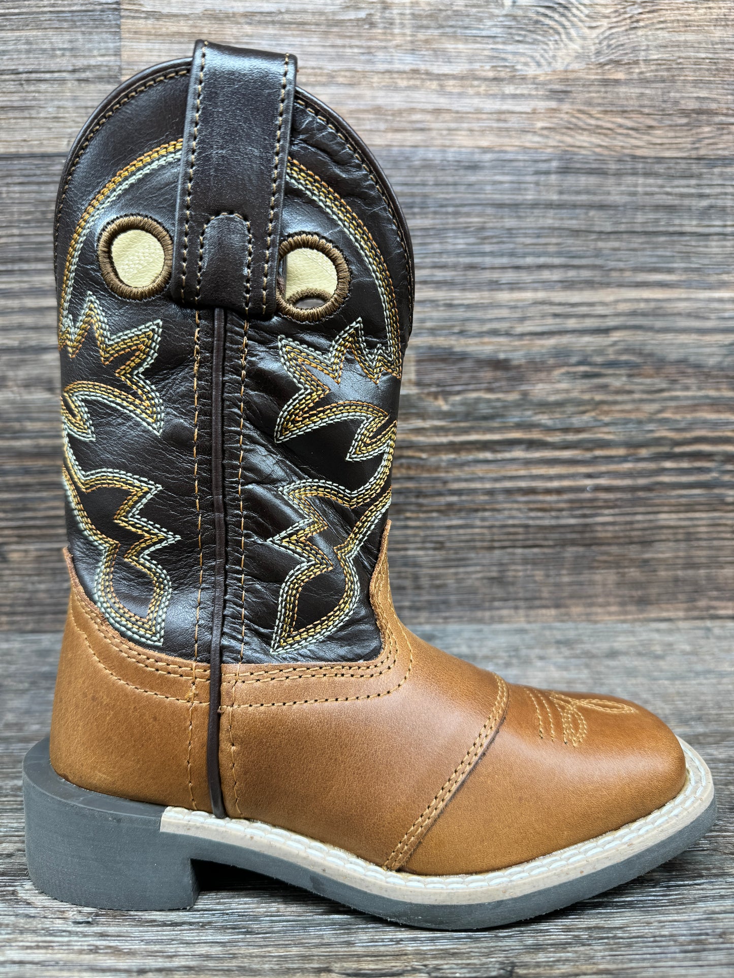 3317C Kid's Jake Square Toe Western Boot by Smoky Mountain
