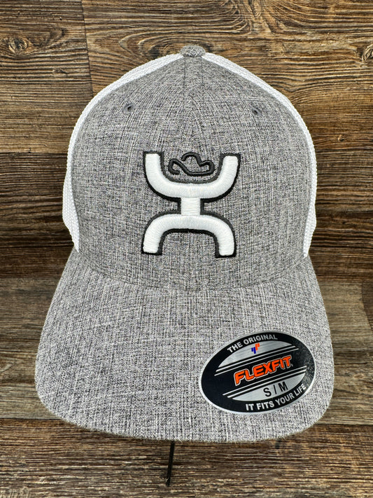 2011GYWH Cayman Grey/White 6 Panel Flexfit Trucker Cap by Hooey