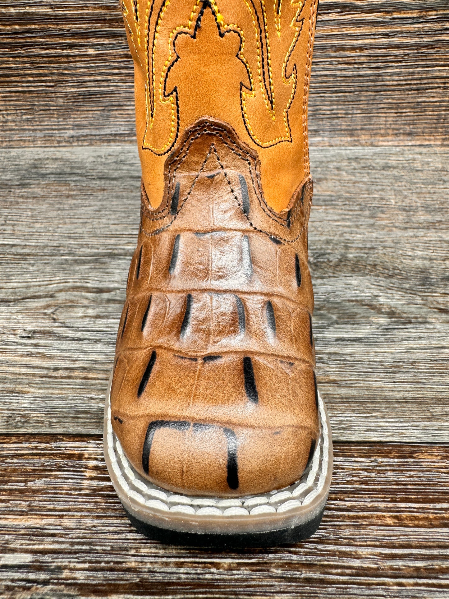 BSI1830 Toddler Alligator Print Square Toe Western Boot by Old West
