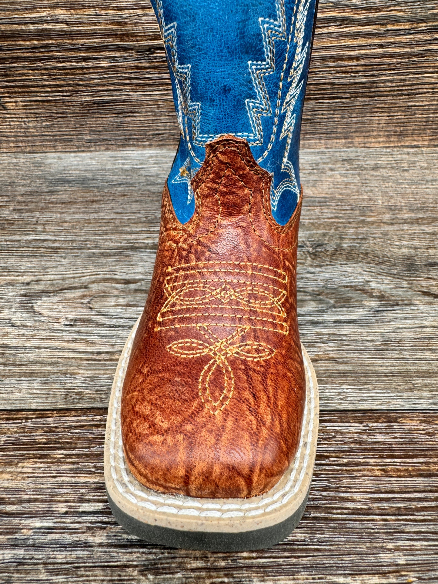 3418 Kid's Frontier Square Toe Western Boot by Smoky Mountain
