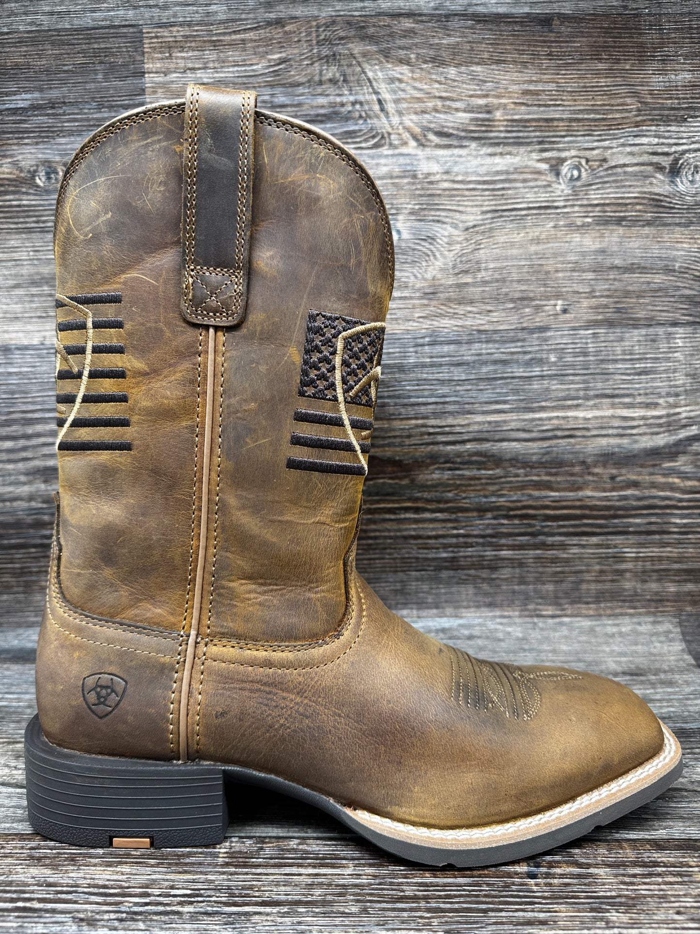 10061326 Men's Sport Freedom Distressed Brown Square Toe by Ariat