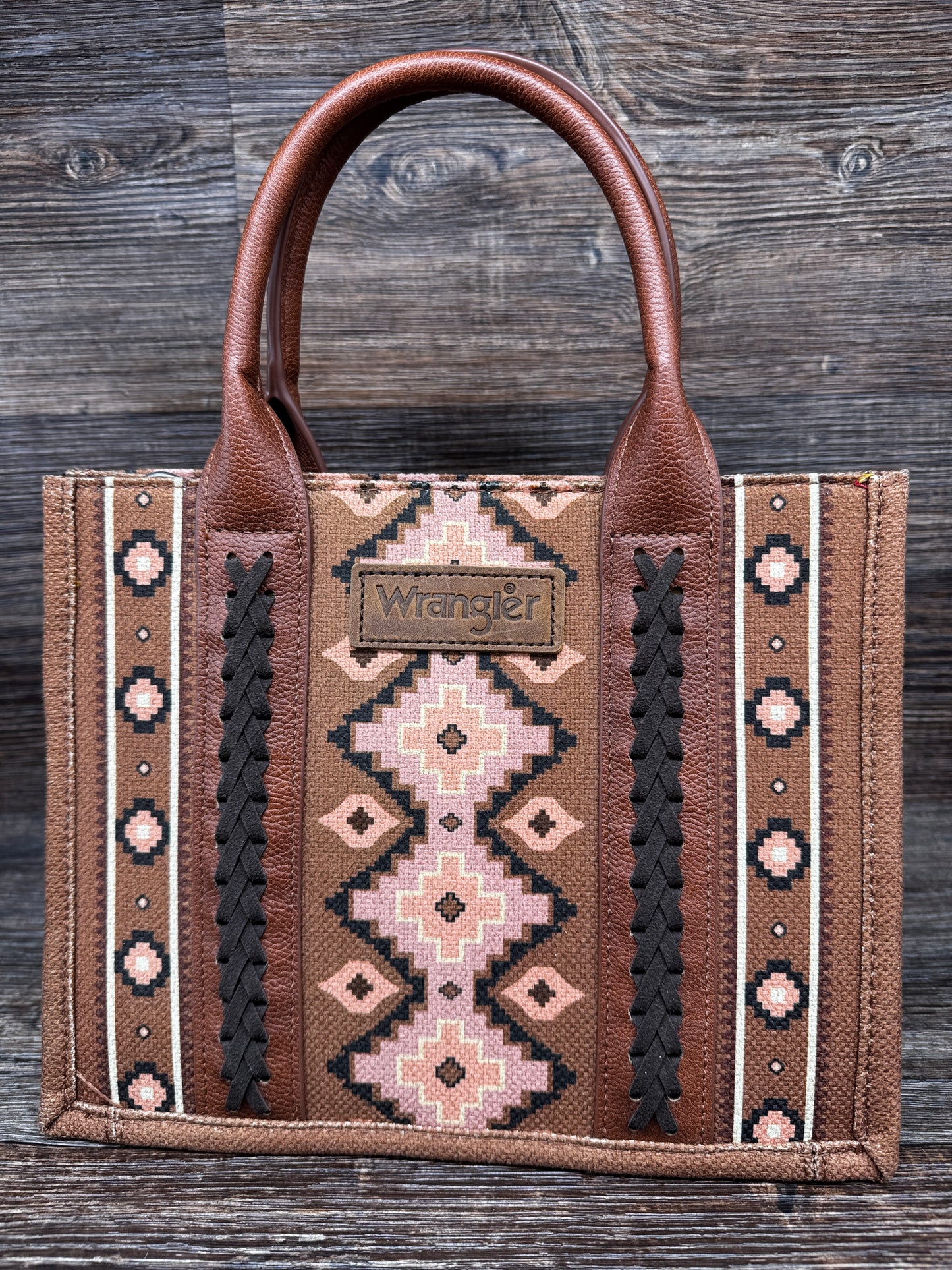 WG2203-8120SDBR Women's Wrangler Aztec Brown Tote by Montana West