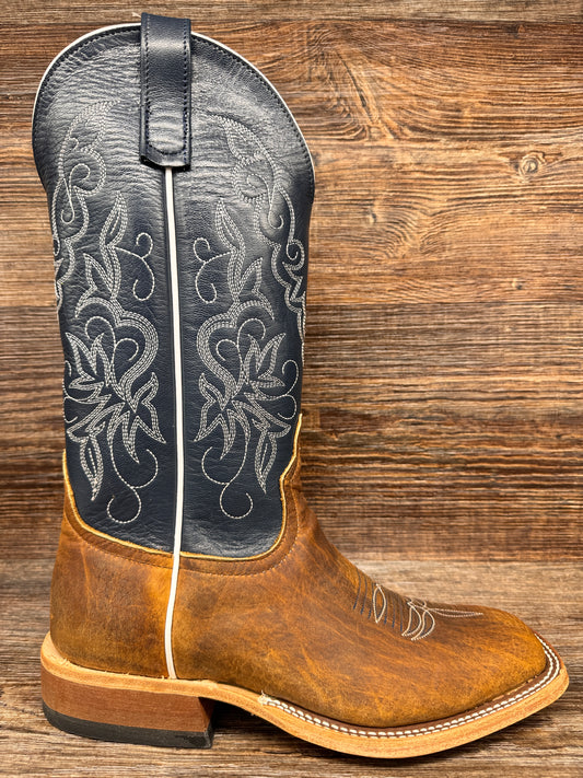 S1107 Men's Distressed American Bison Square Toe Western Boot by Anderson Bean