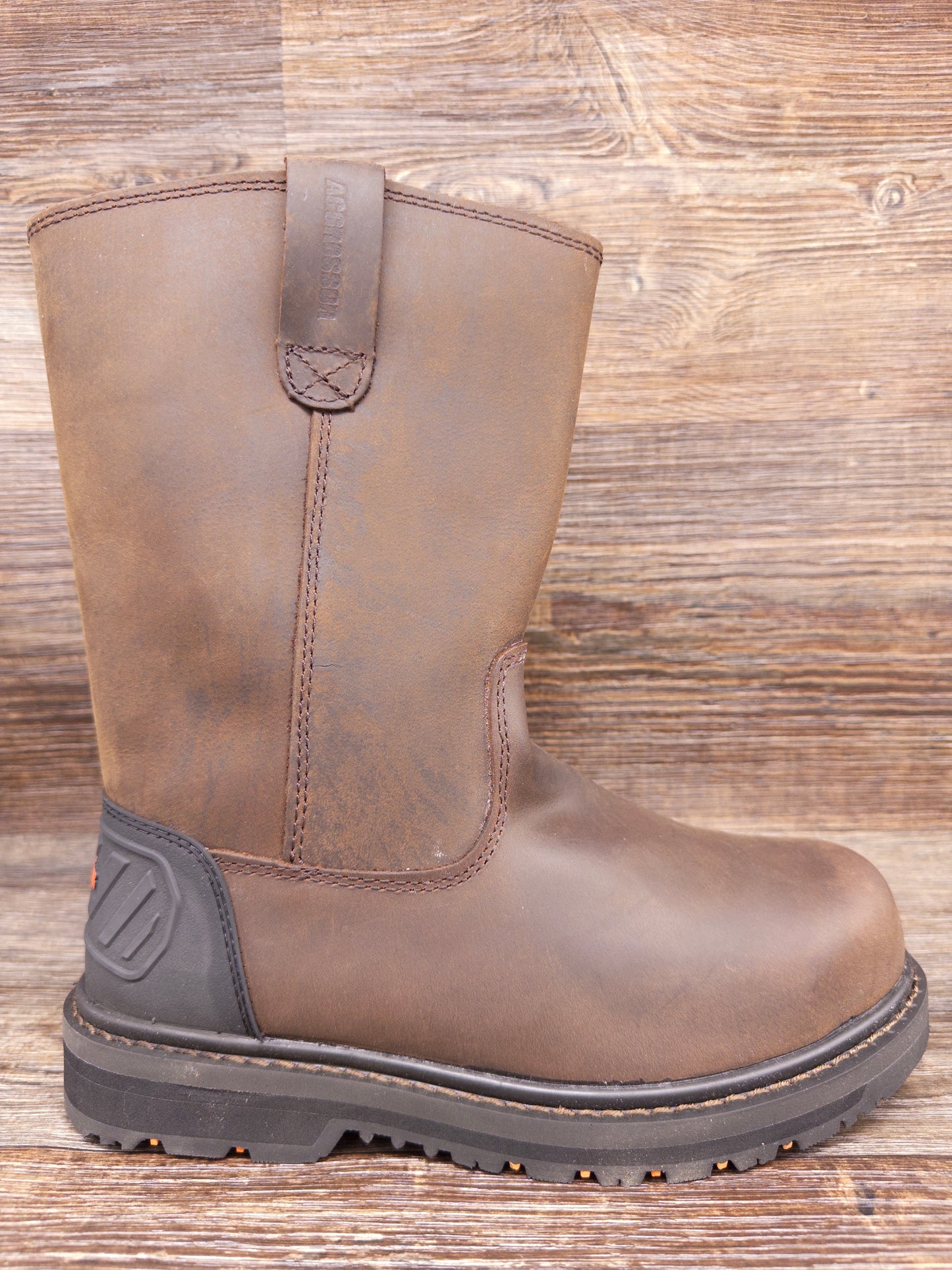 5ANAAGG-2002 Men's Slip On Steel Toe Wellington Workboot by Aggressor