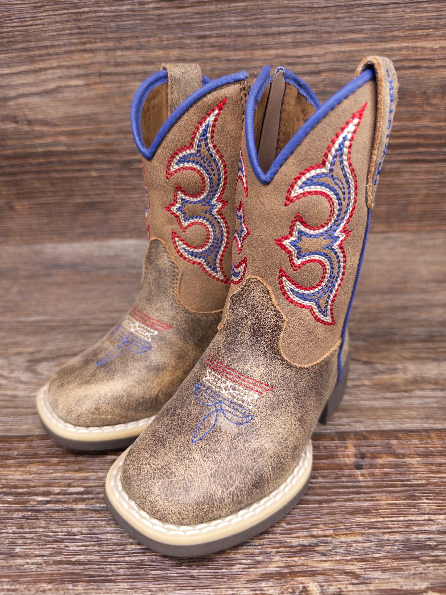 4413802 Kid's Bennet Square Toe Faux Leather Western Boot by Twister
