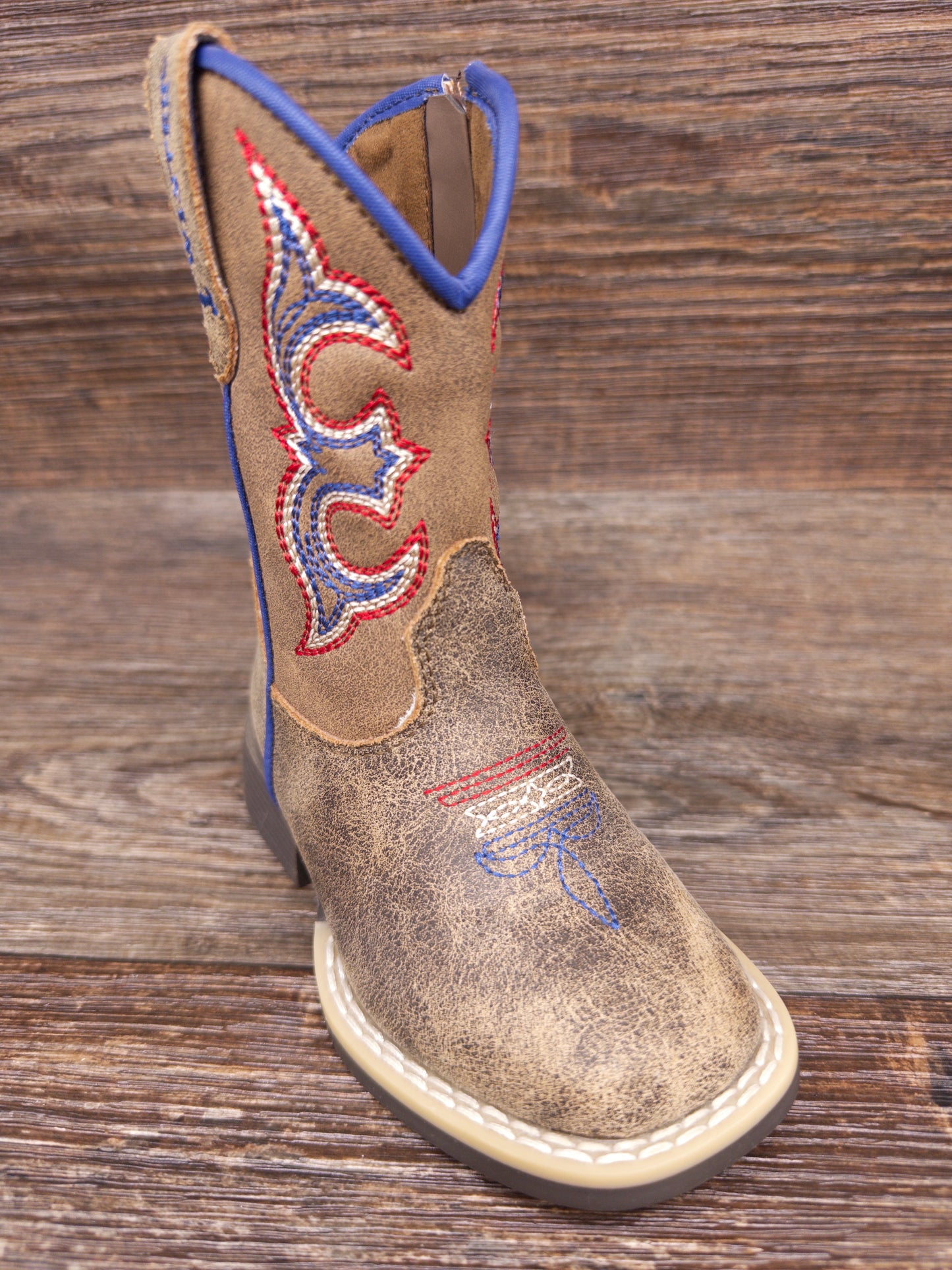 4413802 Kid's Bennet Square Toe Faux Leather Western Boot by Twister