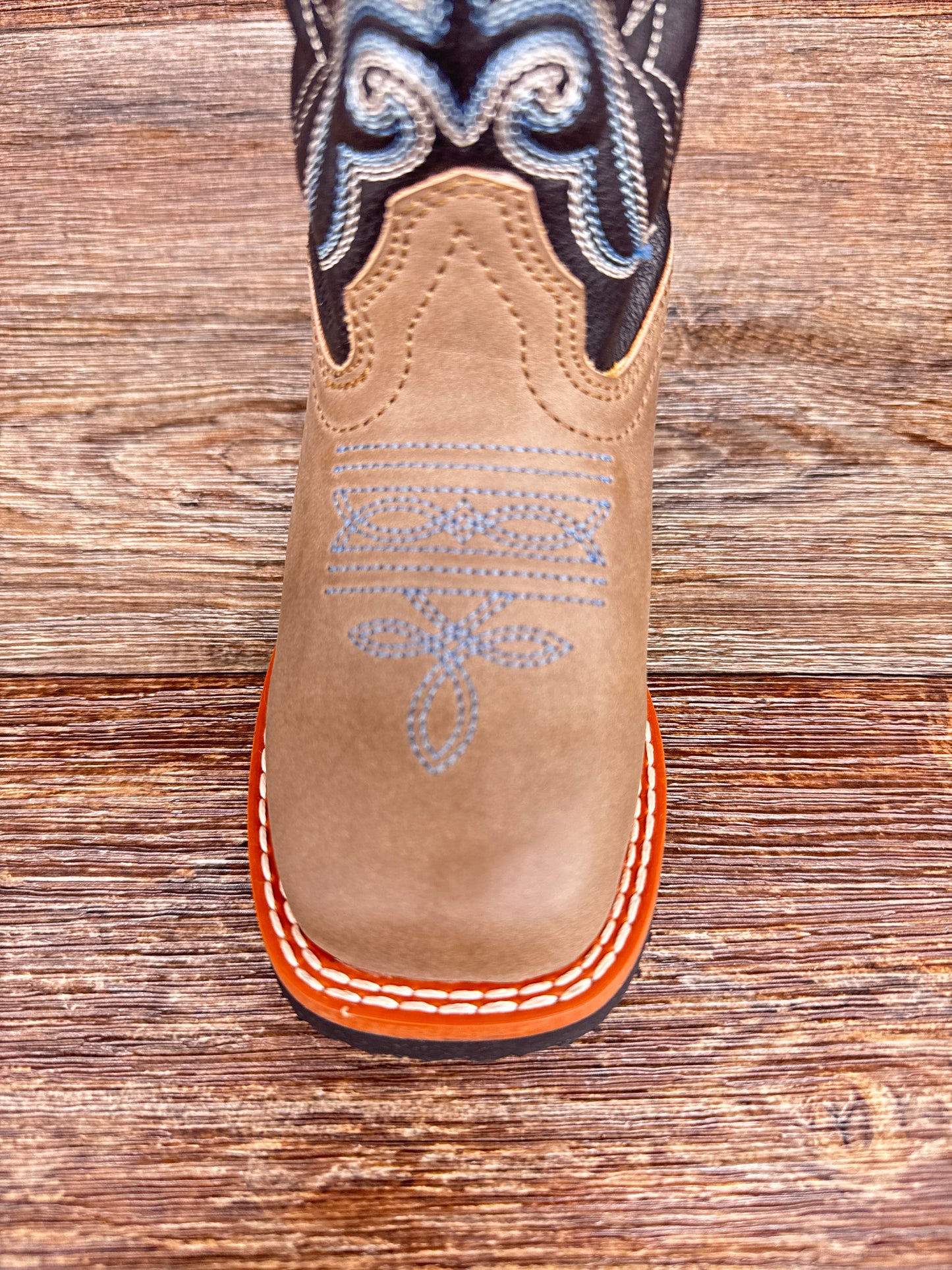 Ships Free! - LC2570 Kid's Faux Leather Square Toe Western Boot by Laredo