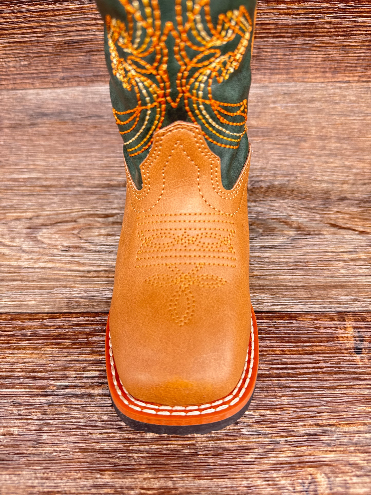 Ships Free! - LC2574 Kid's Faux Leather Square Toe Western Boot by Laredo