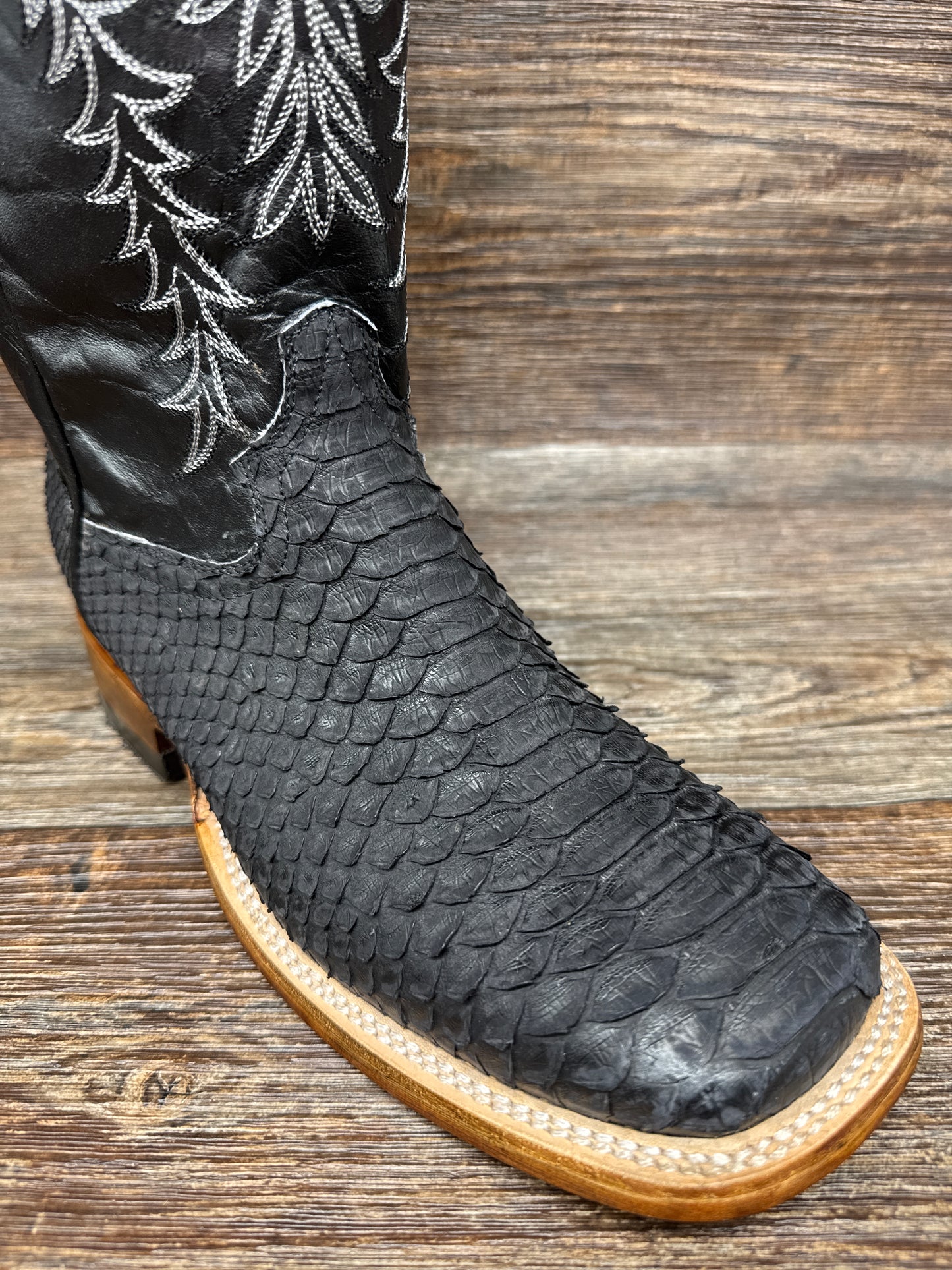 Q800 Men's Genuine Python Square Toe western Boot by Cowtown
