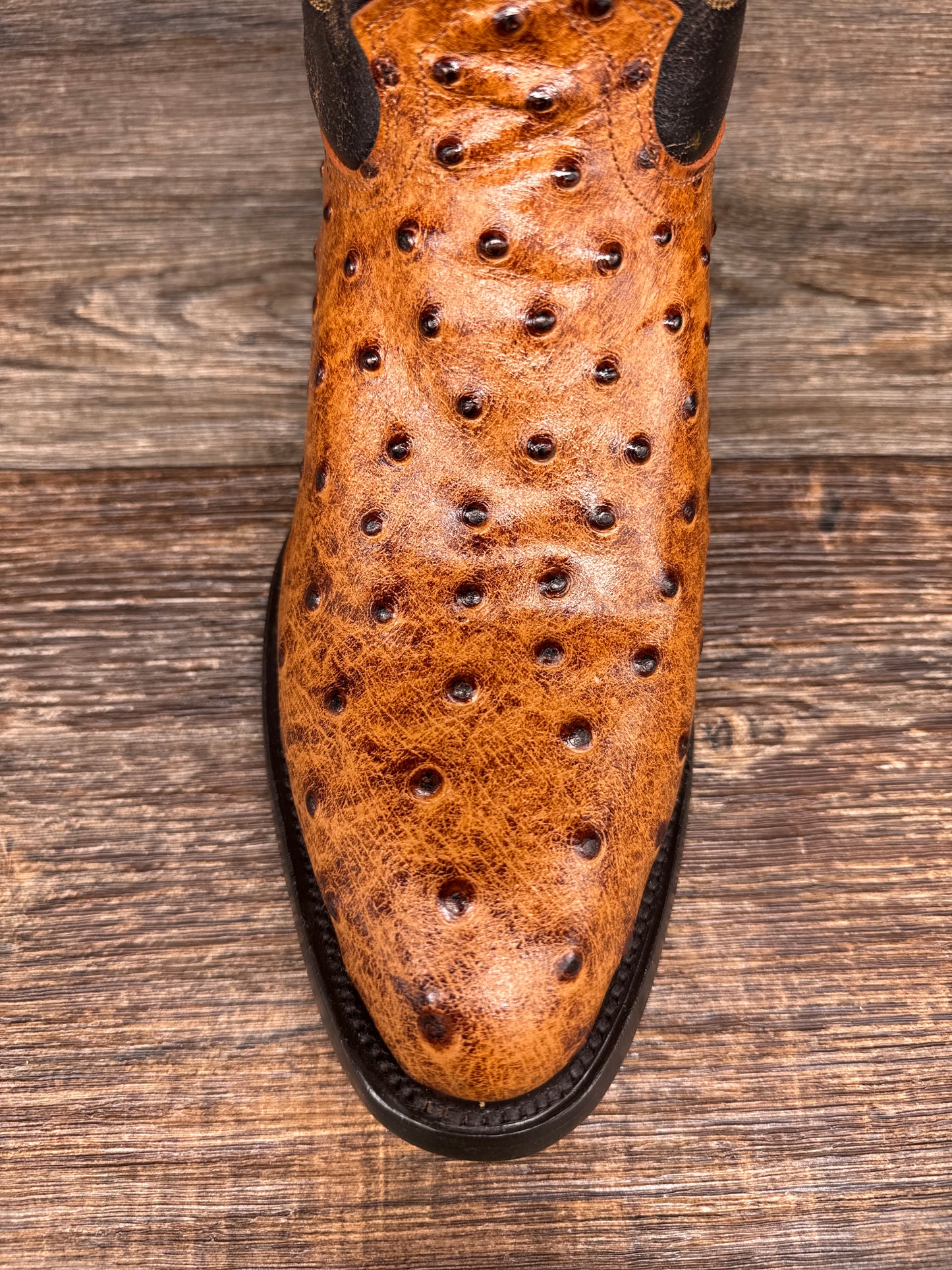 6064R Men's R-Toe Faux Ostrich Western Boot by Cowtown