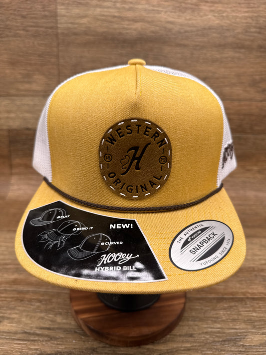 2514T-TNWH Spur Leather Circle Patch Cap by Hooey