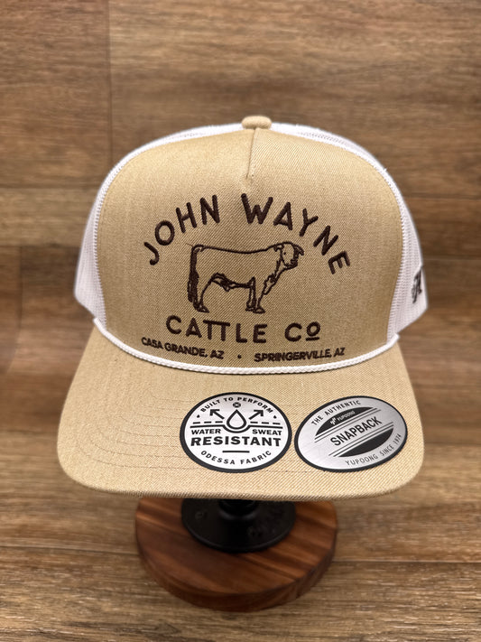 2566T-TNWH John Wayne Tan & White Cap by Hooey