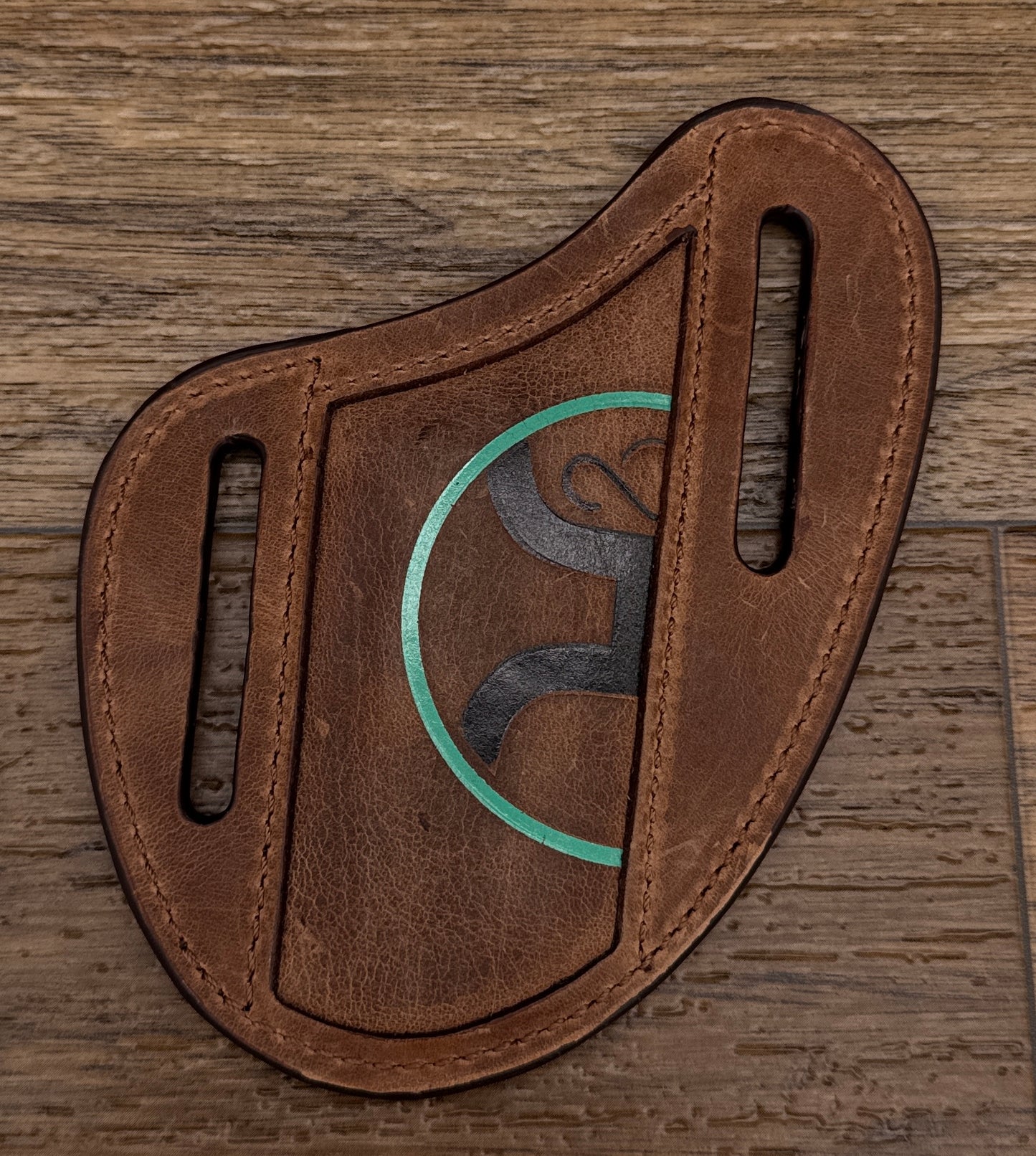 HPK014 Embossed Brown Leather Pancake Sheath by Hooey