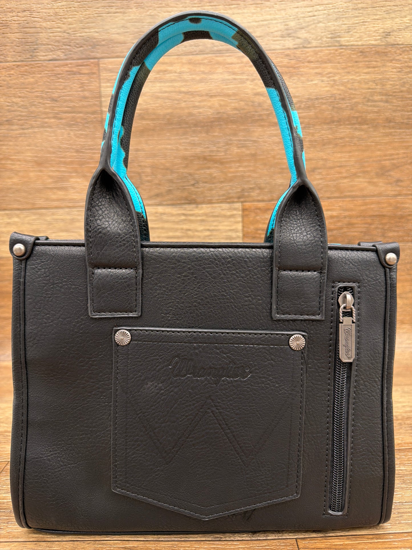 WG133-8102S Wrangler Cow Print Concealed Crossbody Bag by Montana West