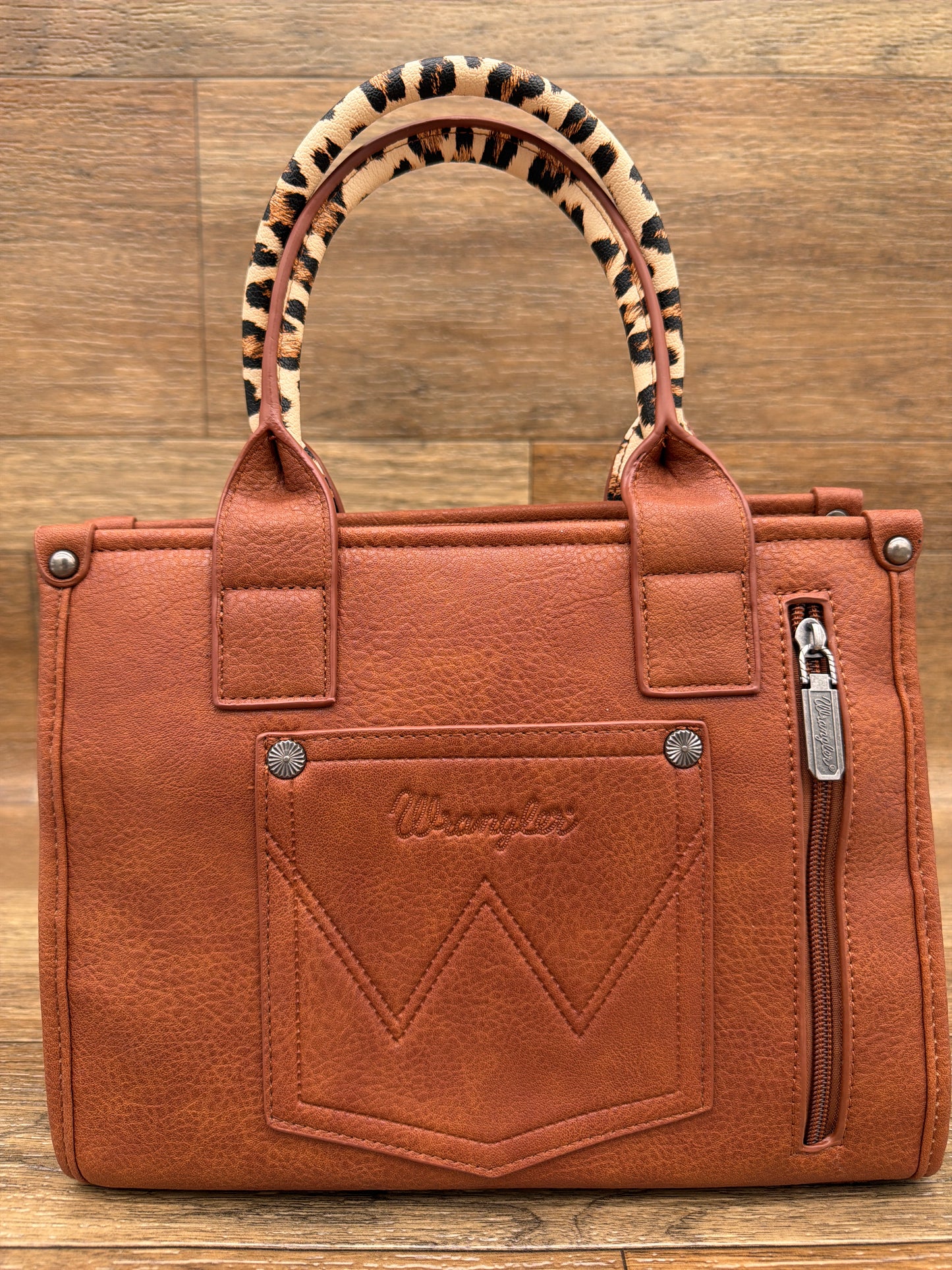 WG102-8120S Wrangler Animal Print Concealed Carry Tote Bag by Montana West