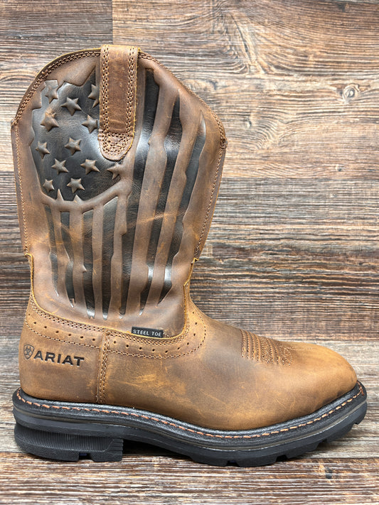 10044426 Men's Sierra Shock Shield Patriot Steel Toe Work Boot by Ariat