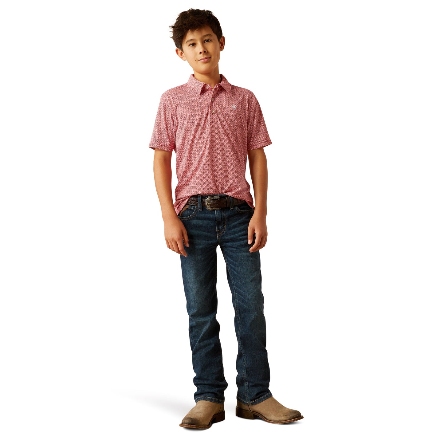 10058771 Boys Scooter All Over Print Polo by Ariat