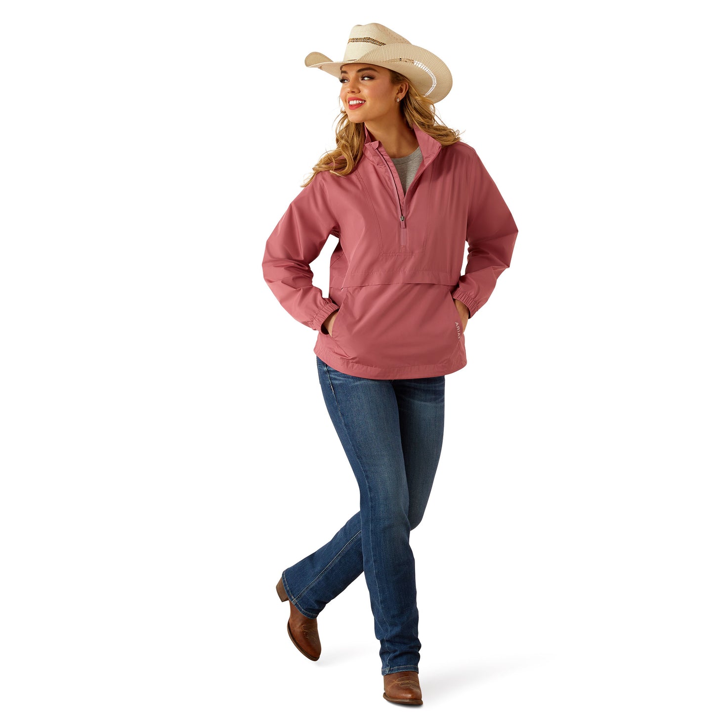 10054848 Women's Whisper Pullover Jacket in Rose Wine by Ariat