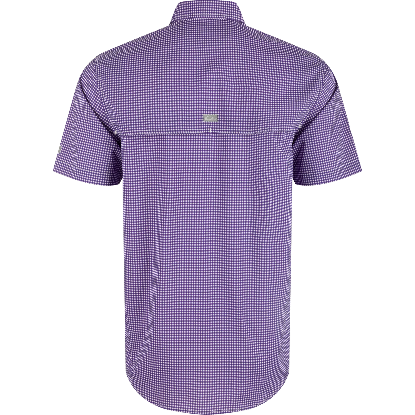 LSU2620-PUR LSU Frat Gingham Short Sleeve Shirt by Drake