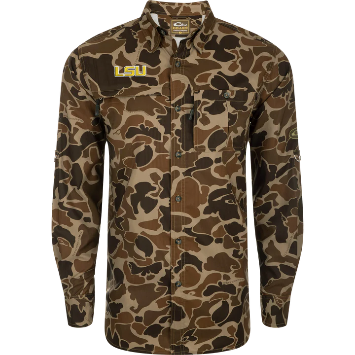 Sd-lsu-9501 LSU 8-Shot Long Sleeve Shirt By Drake