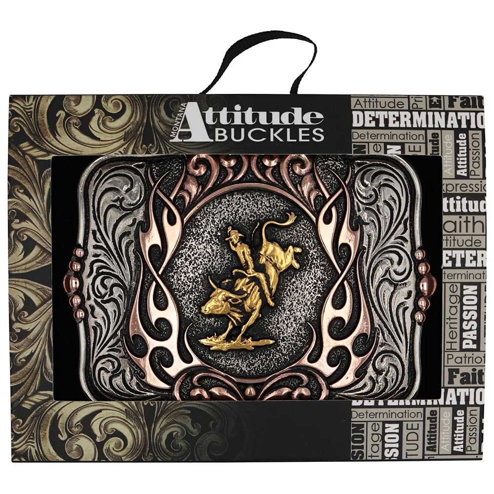 A1038P Code of the West Attitude Buckle by Montana Silversmiths