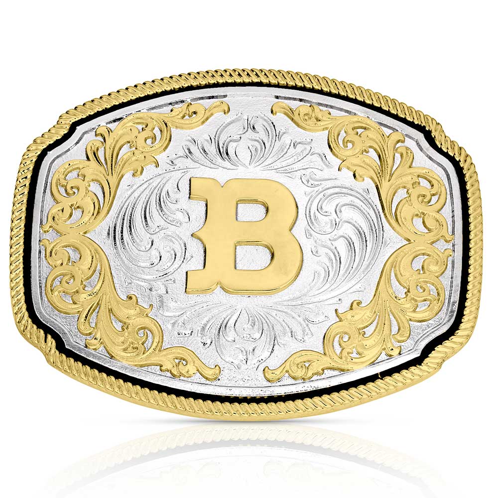 A1047 Western Initial Buckle by Montana Silversmiths