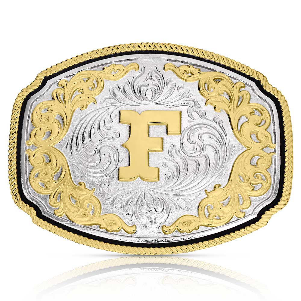 A1047 Western Initial Buckle by Montana Silversmiths