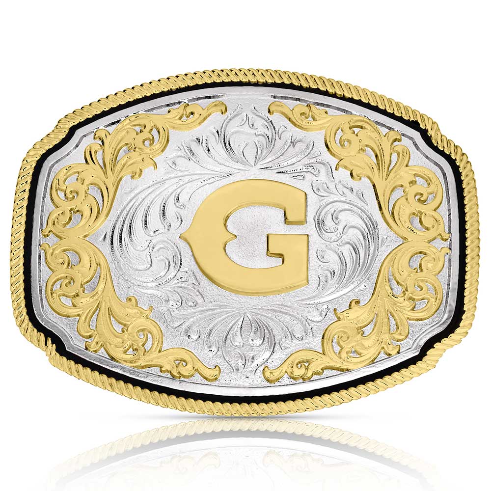 A1047 Western Initial Buckle by Montana Silversmiths
