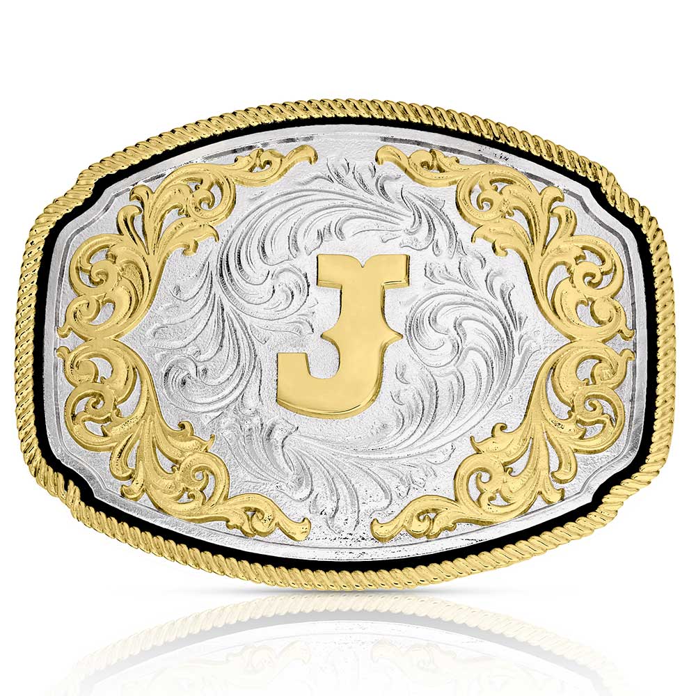 A1047 Western Initial Buckle by Montana Silversmiths
