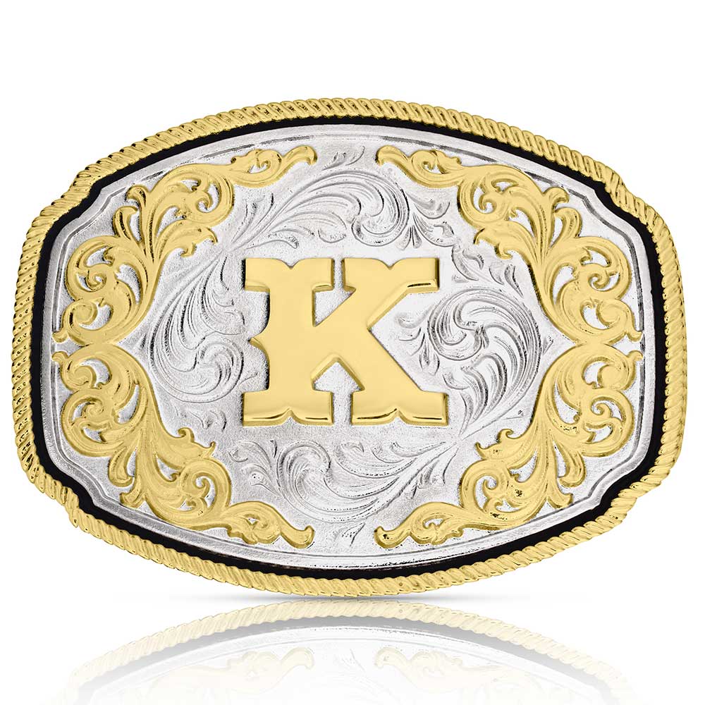 A1047 Western Initial Buckle by Montana Silversmiths