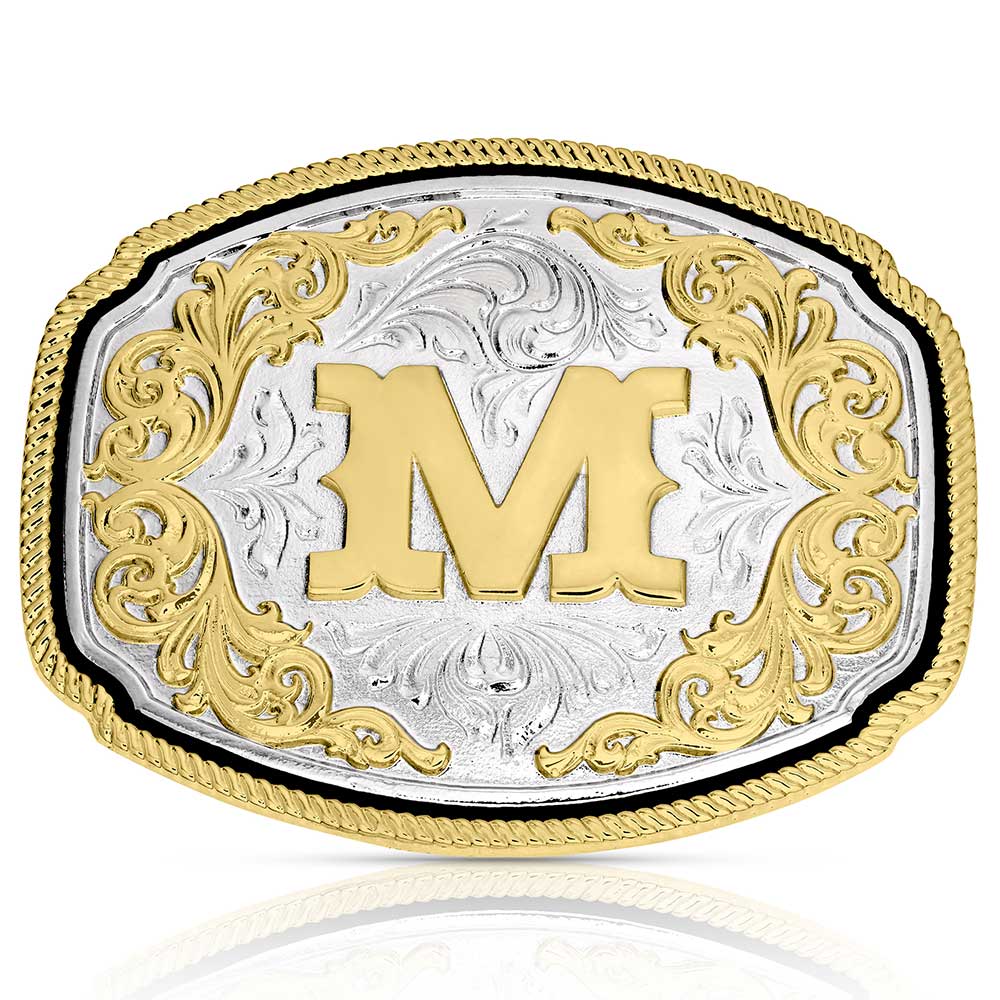 A1047 Western Initial Buckle by Montana Silversmiths