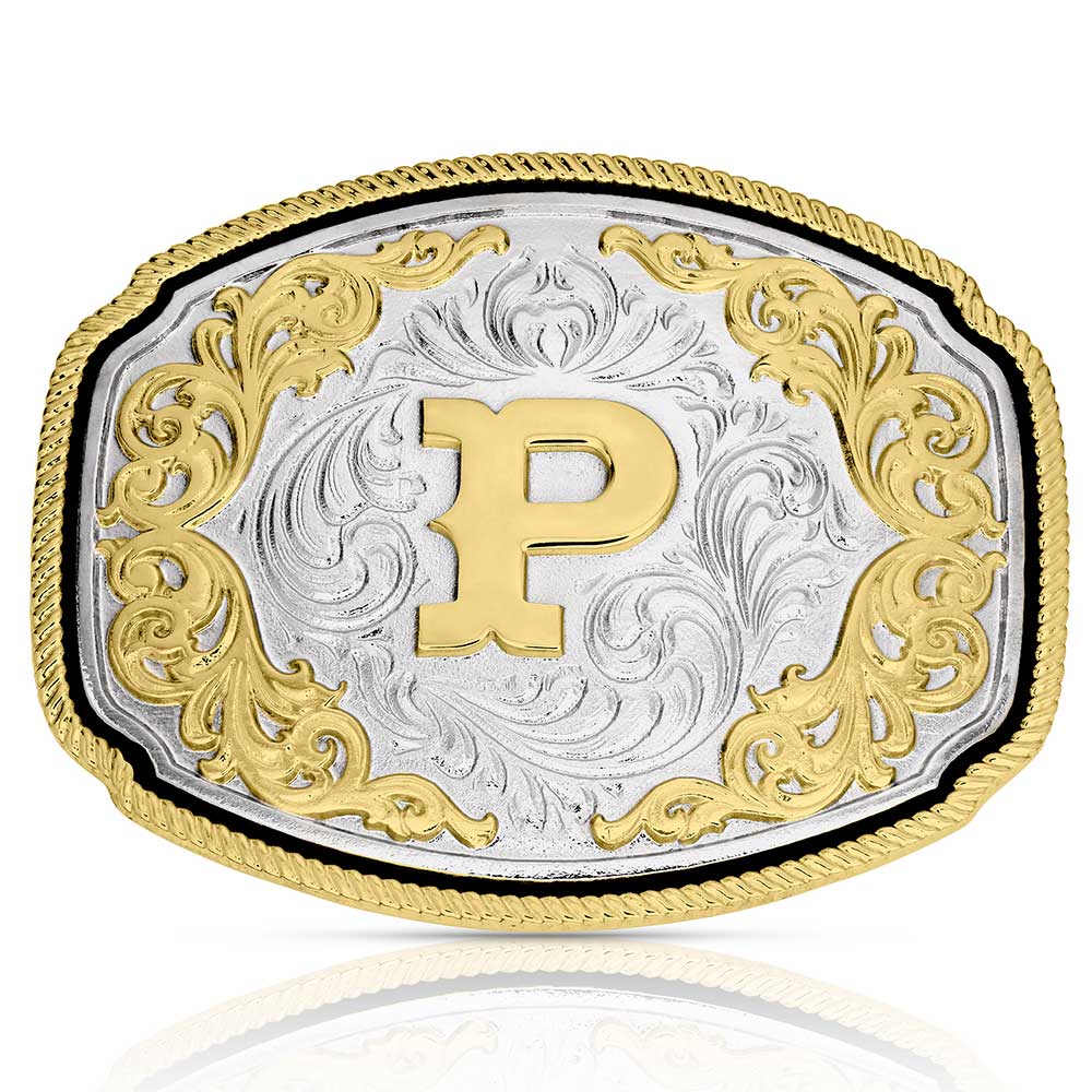 A1047 Western Initial Buckle by Montana Silversmiths