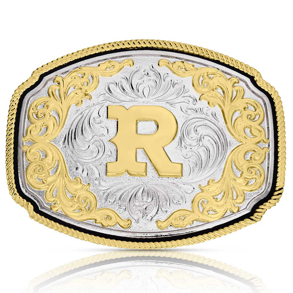 A1047 Western Initial Buckle by Montana Silversmiths
