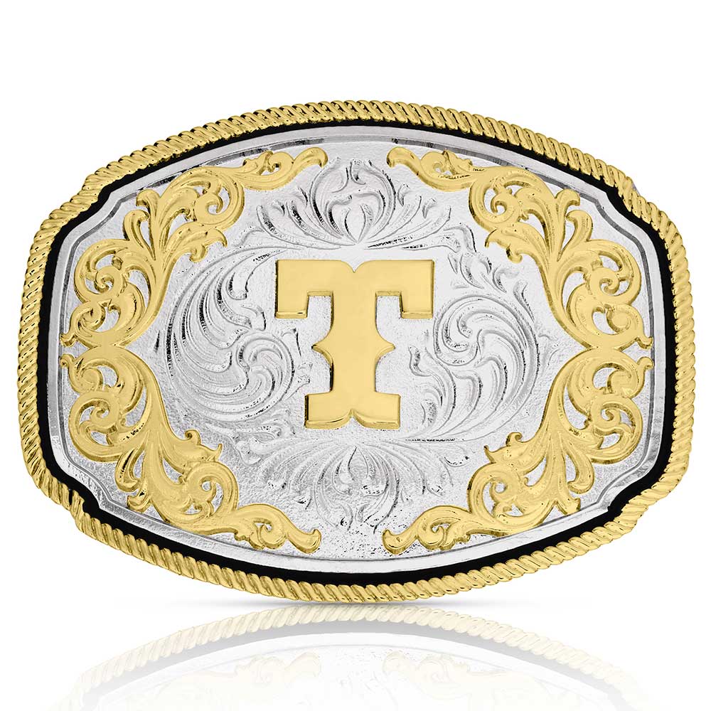 A1047 Western Initial Buckle by Montana Silversmiths
